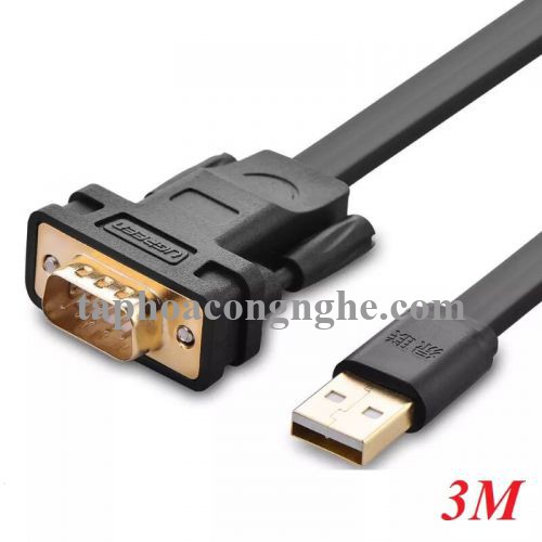 Ugreen 20221 3M Cáp tín hiệu chuyển đổi USB 2.0 sang COM RS232 dáng dẹt cao cấp CR107 30020221